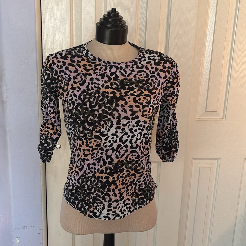cheetah print veronica beard jeans shirt small